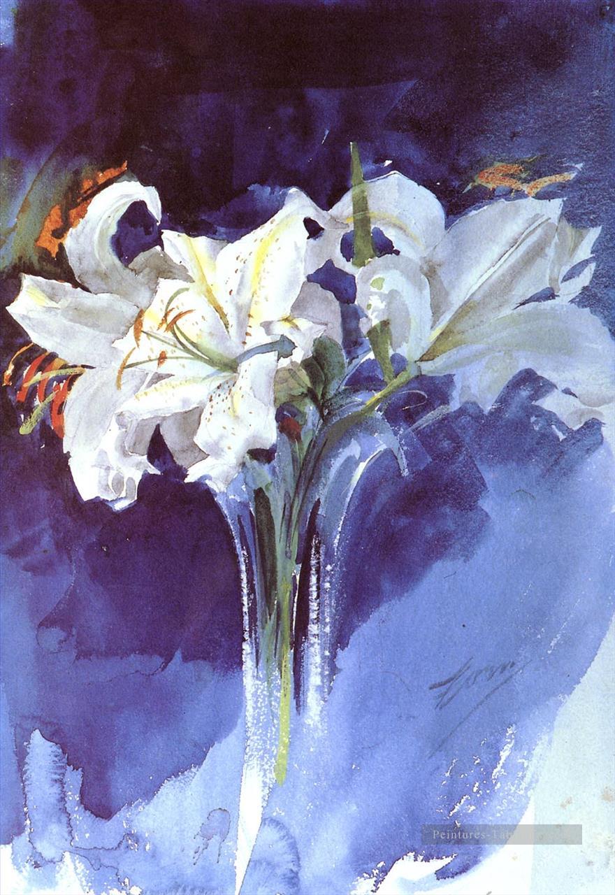 Vita Liljor Suède peintre Anders Zorn Fleurs impressionnistes Peintures à l'huile